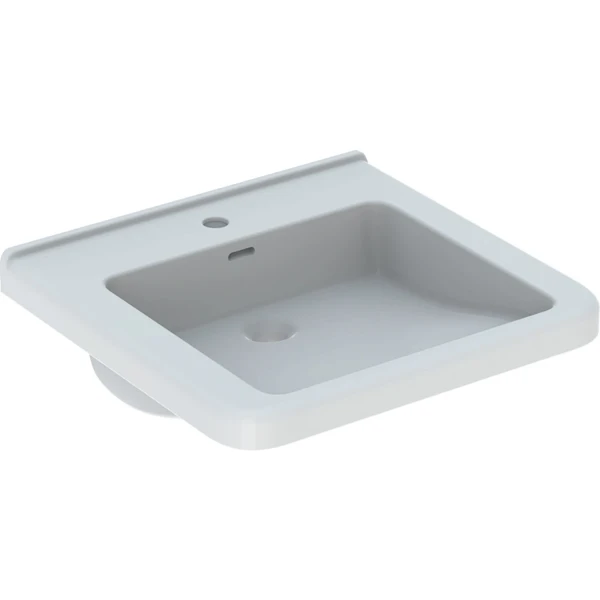 Geberit Selnova Comfort Square wastafel voor mindervaliden 550 x 525 mm - wit - met kraangat - met overloop - barrier-free