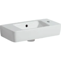 Geberit Selnova Compact lave-mains 500 x 250 x 150 mm - blanc - avec trou de robinet droite - avec trop-plein - espace de dépose à gauche