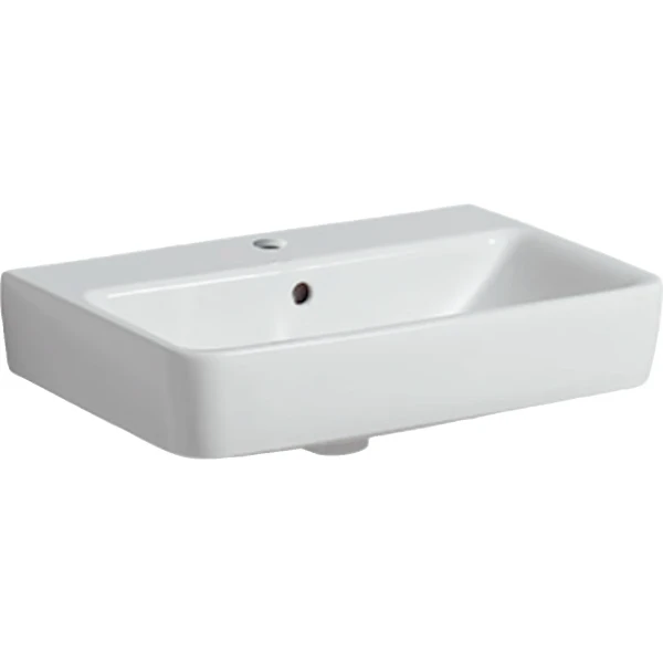 Geberit Selnova Compact wastafel 550 x 370 mm - wit - met kraangat - met overloop