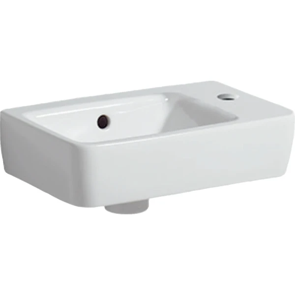 Geberit Selnova Compact lave-mains 500 x 250 x 150 mm - blanc - avec trou de robinet droite - avec trop-plein