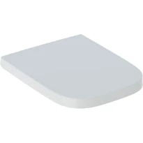Geberit Selnova Siège de WC Square, fixation par le dessus: Mécanisme softclose=Oui, Charnières Quick Release=Non, Fixation=Par le haut, Blanc / Brillant