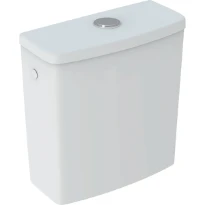 Geberit Selnova Réservoir attenant Square, rinçage à 2 volumes, raccordement à l'eau latéral, pour WC Rimfree: Blanc