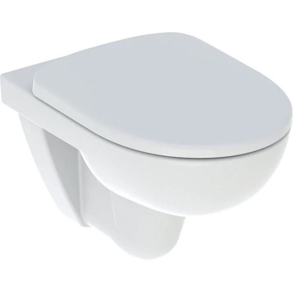 Geberit Selnova cuvette suspendue PACK Rimfree (cuvette suspendue + abattant avec Softclose/Quick Release) sans bride - blanc - à fond creux - fixation par le haut