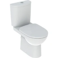 Geberit Selnova Set de WC au sol avec réservoir attenant, sortie horizontale, forme semi-fermée, avec siège de WC: Blanc