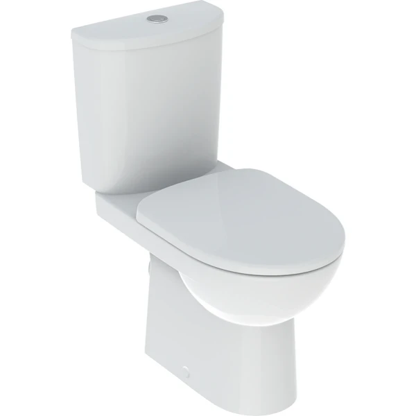 Geberit Selnova staand toilet PACK (staand toilet + zitting) uitgang PK - wit - diepspoel - gedeeltelijk gesloten vorm (met spoelreservoir)