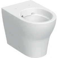 Geberit Selnova WC au sol Premium, cuvette de WC à fond creux, à fleur de paroi, sortie horizontale ou verticale, forme fermée, Rimfree: T=53cm