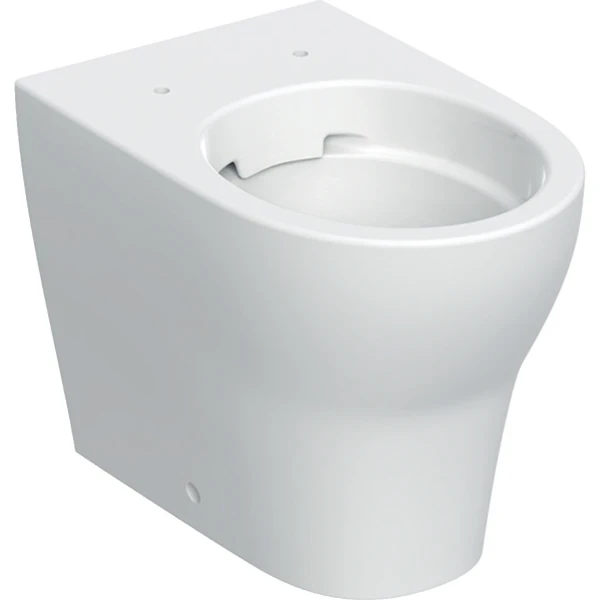 Geberit Selnova WC au sol Premium, cuvette de WC à fond creux, à fleur de paroi, sortie horizontale ou verticale, forme fermée, Rimfree: T=53cm