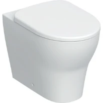Geberit Selnova Set de WC au sol Premium, cuvette de WC à fond creux, à fleur de paroi, sortie horizontale ou verticale, forme fermée, Rimfree, avec siège de WC (2 pc.)