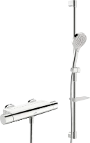 Hansa Hansaoptima set mitigeur douche thermostatique avec set de douche 915 mm - douchette 3 jets - flexible de douche 1750 mm - chromé