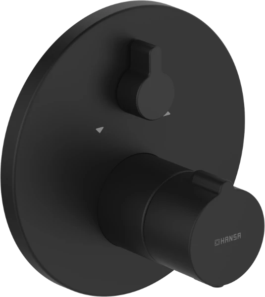 Hansa Hansahome afwerkset thermostatische mengkraan met omsteller - 2 uitgangen - zwart mat