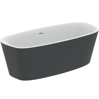 Ideal Standard Dea baignoire autoportante acrylique 1800 x 800 x 610 mm - noir mat - avec vidange du bain - pieds pré-assemblés
