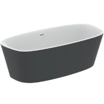 Ideal Standard Dea baignoire autoportante acrylique 1900 x 900 x 610 mm - noir mat - avec vidange du bain - pieds pré-assemblés