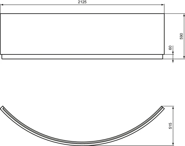 IDEAL STANDARD Multi Suites - Finished Products Panneau frontal pour baignoire d'angel 1500x1500 mm Blanc brillant