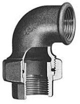 Atusa Noir 096 raccord union coude joint conique FF 3/8 x 3/8