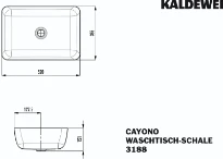 Kaldewei Cayono lavabo à poser 520 x 355 mm - blanc - acier émaillé - sans trou de robinet - sans trop-plein