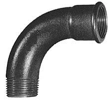 Atusa Zwart 001 bocht 90° MF 2 x 2