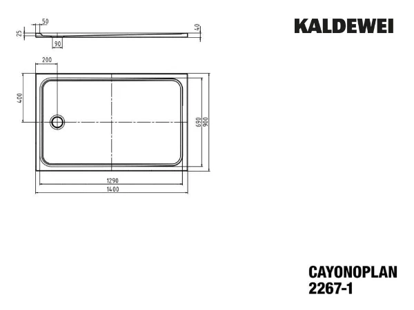 Kaldewei Cayonoplan receveur de douche acier émaillé 1400 x 900 mm - blanc mat