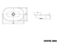 Kaldewei Centro lavabo sous plan 910 x 380 mm - blanc alpine - sans trou de robinet - sans trop-plein - effet perlé