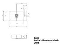 Kaldewei Cono lave-mains à poser 550 x 300 mm - noir - sans trou de robinet - sans trop-plein - effet perlé