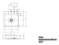 Kaldewei Cono lavabo à poser 500 x 500 x 120 mm - blanc alpine - sans trou de robinet - sans trop-plein - effet perlé