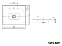 Kaldewei Cono lavabo encastré 600 x 500 mm - blanc alpine - sans trou de robinet - sans trop-plein - effet perlé