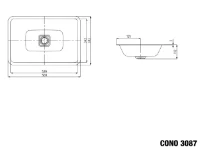 Kaldewei Cono lavabo sous plan 569 x 382 mm - blanc alpine mat - sans trou de robinet - sans trop-plein - effet perlé
