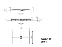 Kaldewei Conoflat receveur de douche acier émaillé 900 x 800 mm - blanc - effet perlé
