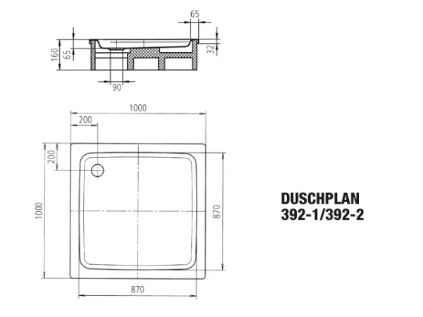 Kaldewei Duschplan receveur de douche acier émaillé 1000 x 1000 mm - blanc