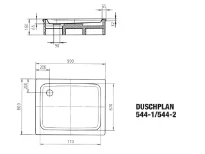 Kaldewei Duschplan receveur de douche acier émaillé 900 x 800 mm - blanc - antidérapant - support
