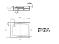 Kaldewei Duschplan receveur de douche acier émaillé 900 x 700 mm - blanc