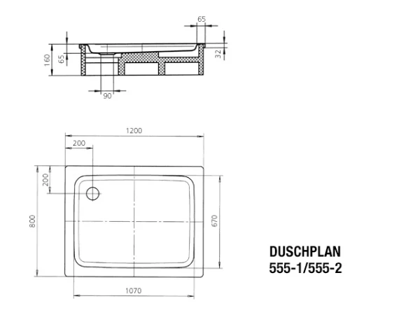 Kaldewei Duschplan receveur de douche acier émaillé 1200 x 800 mm - blanc - antidérapant