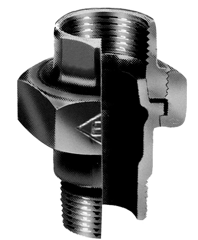Atusa Noir 341 raccord union droit joint conique MF 3/8 x 3/8