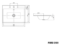 Kaldewei Puro lavabo encastré 600 x 460 mm - blanc alpine - avec trou de robinet - avec trop-plein - effet perlé