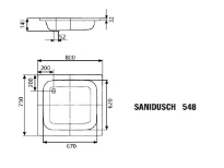 Kaldewei Sandidusch receveur de douche acier émaillé 800 x 750 mm - manhattan