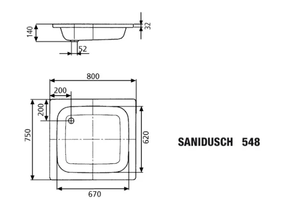 Kaldewei Sandidusch receveur de douche acier émaillé 800 x 750 mm - manhattan