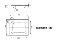Kaldewei Sandidusch receveur de douche acier émaillé 900 x 750 mm - blanc - antidérapant