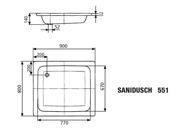 Kaldewei Sandidusch receveur de douche acier émaillé 900 x 800 mm - blanc - effet perlé