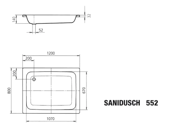 Kaldewei Sandidusch receveur de douche acier émaillé 1200 x 800 mm - blanc - antidérapant