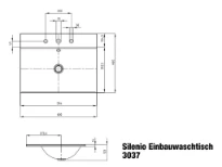 Kaldewei Silenio lavabo encastré 600 x 460 mm - blanc alpine - avec trou de robinet - avec trop-plein - effet perlé