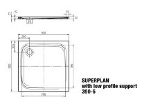 Kaldewei Superplan receveur de douche acier émaillé 900 x 900 mm - blanc mat - secure plus - low support