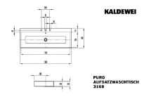 Kaldewei Puro lavabo à poser 1200 x 460 x 120 mm - noir - sans trou de robinet - avec trop-plein - effet perlé