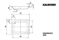 Kaldewei Sandidusch receveur de douche acier émaillé 750 x 700 mm - blanc