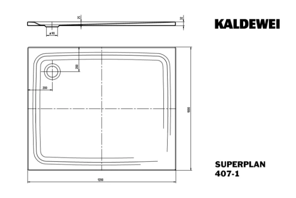 Kaldewei Superplan receveur de douche acier émaillé 1200 x 1000 mm - bahamabeige
