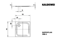 Kaldewei Superplan receveur de douche acier émaillé 900 x 900 mm - blanc mat - secure plus