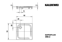Kaldewei Superplan receveur de douche acier émaillé 900 x 900 x 25 mm - noir - avec styropor - accessible en fauteuil roulant