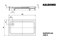 Kaldewei Superplan receveur de douche acier émaillé 1400 x 900 mm - blanc mat - secure plus - support