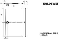 Kaldewei Superplan Zero receveur de douche acier 1600 x 900 x 200 mm - blanc mat