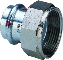 Viega Prestabo acier zingué raccord 2-pièces avec écrou libre joint plat FF 15 x 3/4 F
