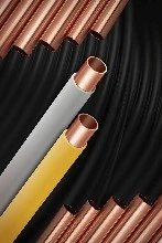 Talos SYN koper buis met grijze PVC mantel op rol 10 x 1,0 mm (rollengte 25m) - prijs per meter