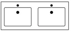 3TAFL180MA50LR Sleurs Flex wastafelblad met 2 waskommen 1800 x 500 x 15 mm - zonder kraangat - zonder overloop - wit mat
